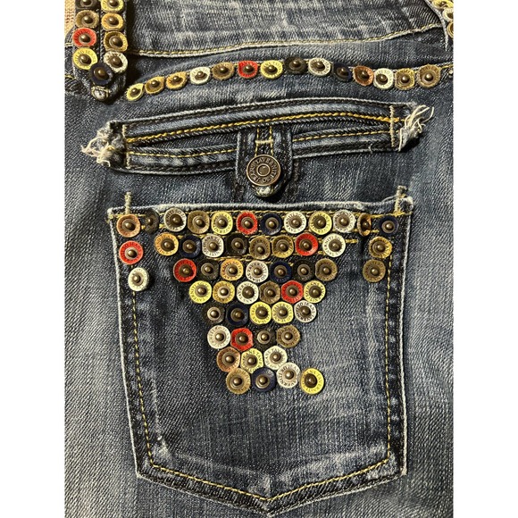 RARE Taverniti Janis 18 Jeans Medium Wash Colorful Embellished Bootcut Size 31 - Picture 5 of 6